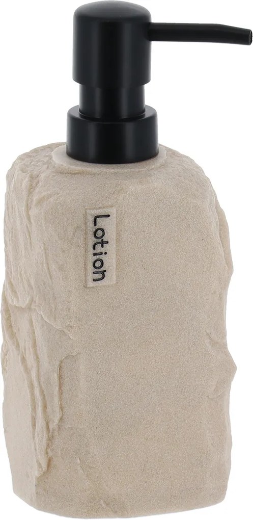 Dávkovač mydla Paola, piesková/s čiernymi prvkami, 400 ml