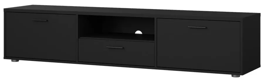 Čierny TV stolík 177x38 cm Media – Tvilum