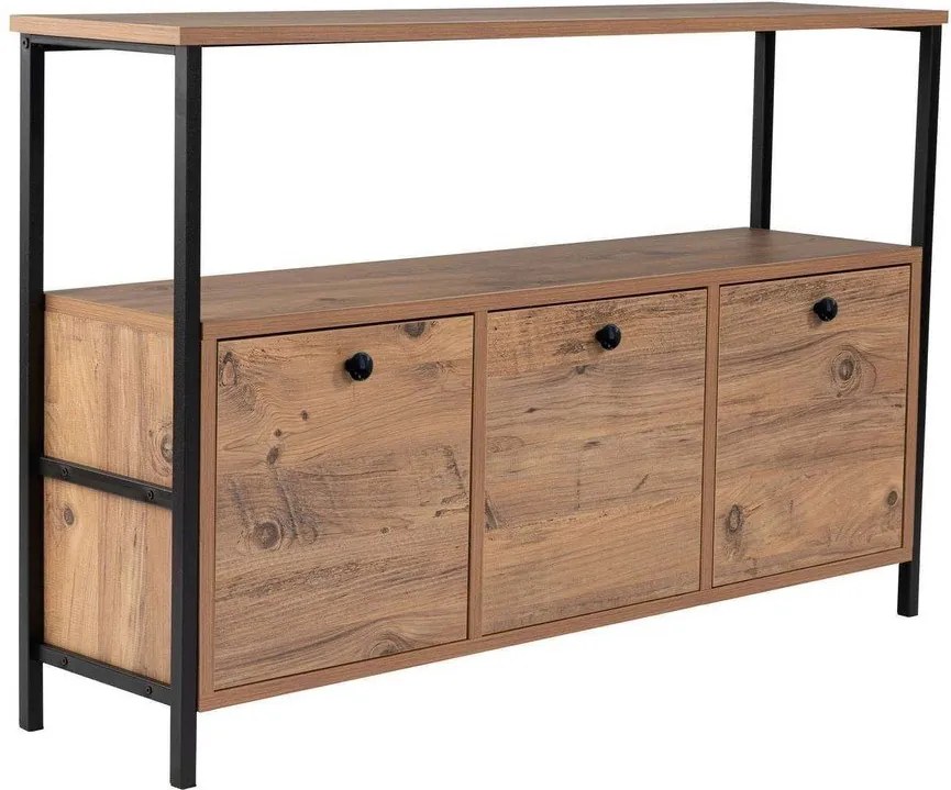 Konzolový stolík v dekore borovice v prírodnej farbe 29,5x120 cm Solace – Kalune Design