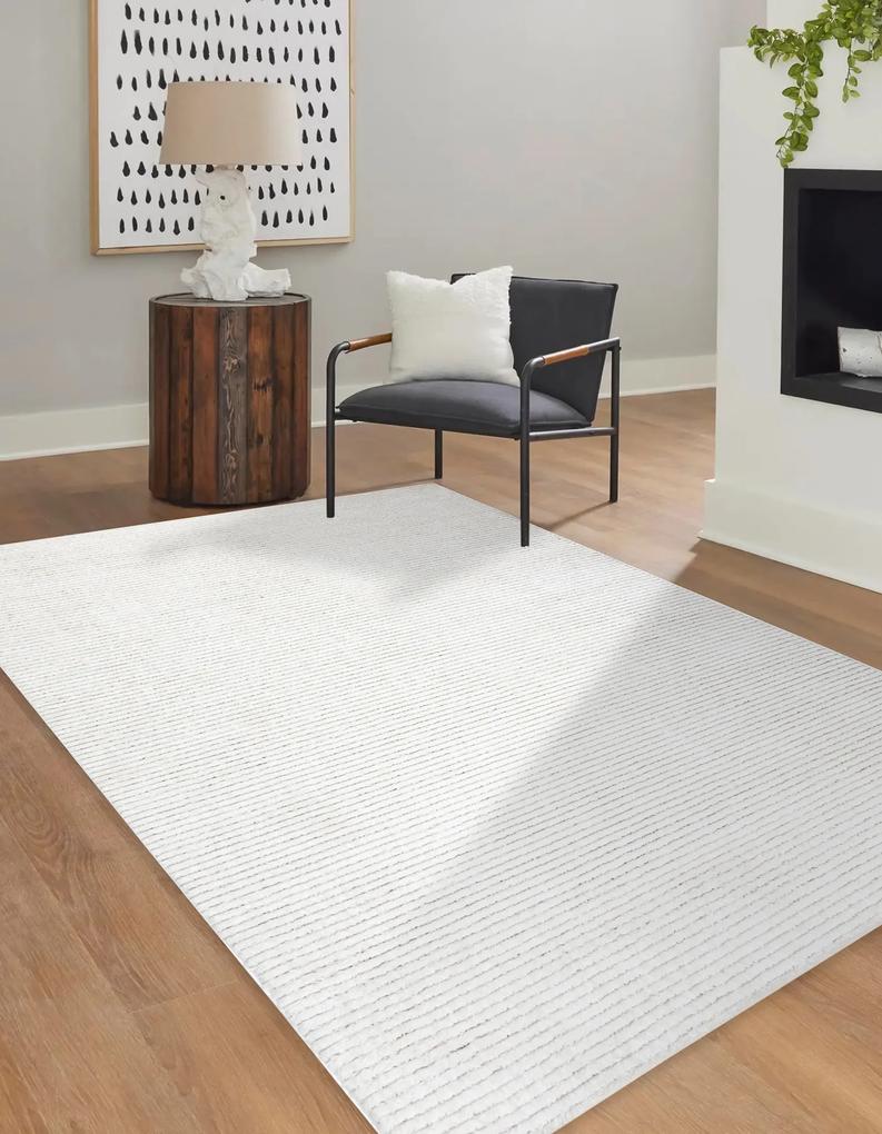 Moderný koberec MODE 00052 linky, geometrická krémová Veľkosť: 80x150 cm