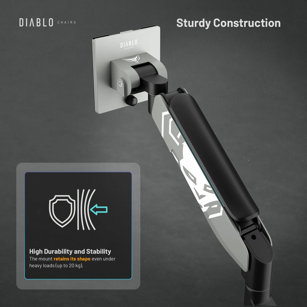 Držiak monitora LED RGB 49", sivo-čierny: Diablo X-Arm