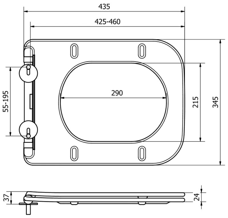 Mexen - WC sedátko SLIM DUROPLAST na wc misu STELLA, MARGO (2134) | soft-close, 39090100