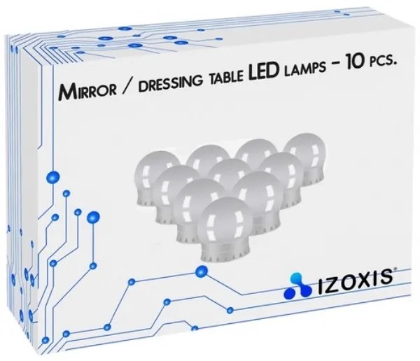 Izoxis 18910 LED svetlá na zrkadlo k toaletnému stolíku 10 ks