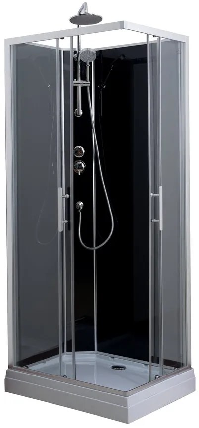 Aqualine Aqualine, GRANVIK obdĺžnikový sprchový box 800x1200x2180mm, číre sklo, GG80X120