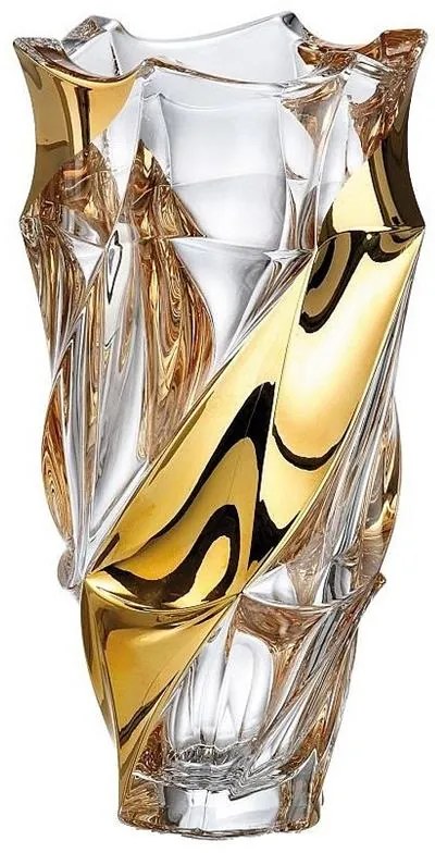 KRIŠTÁĽOVÁ VÁZA BOHEMIA FLAMENCO BELT GOLD 300 MM