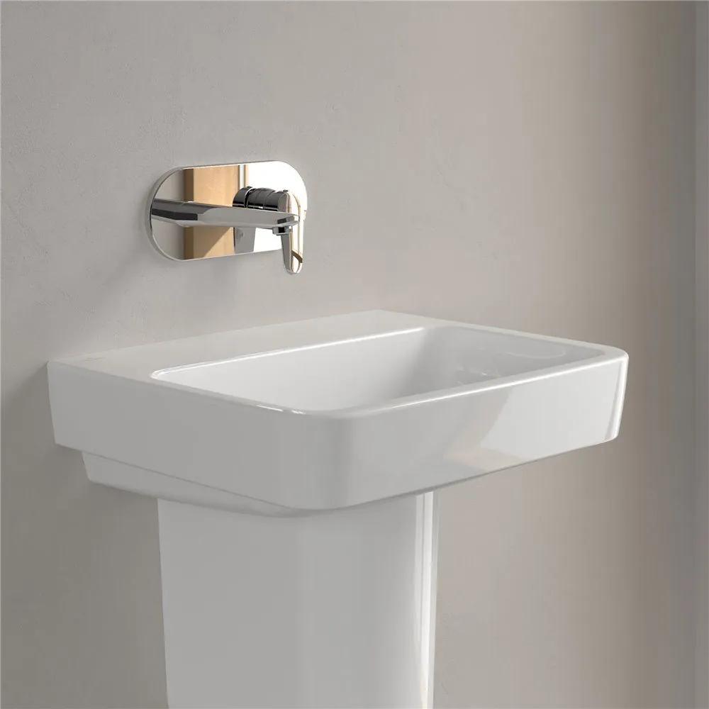 VILLEROY &amp; BOCH O.novo závesné umývadlo bez otvoru, bez prepadu, 550 x 460 mm, biela alpská, s povrchom CeramicPlus, 4A4158R1