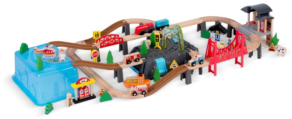 Drevené vláčikové mestečko RK-879, 100 ks. | Ricokids