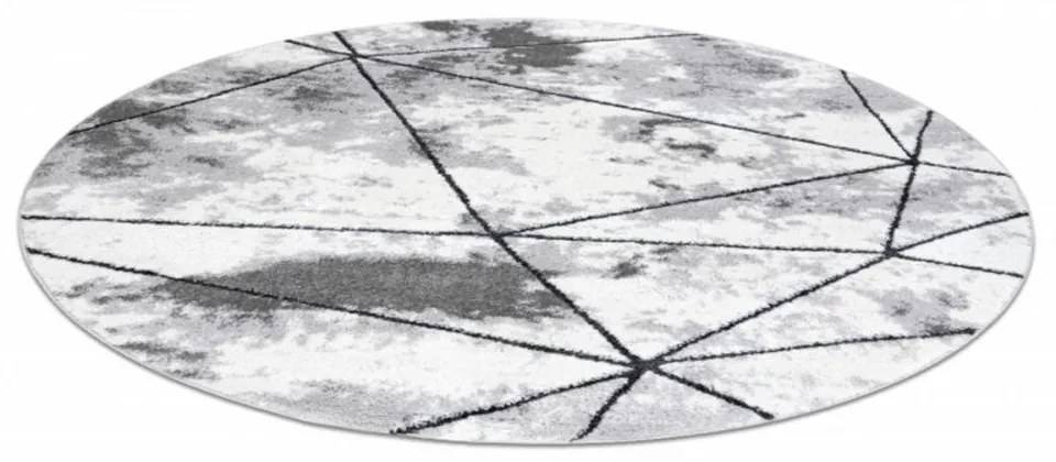 Kusový koberec Polygons šedý kruh 200cm