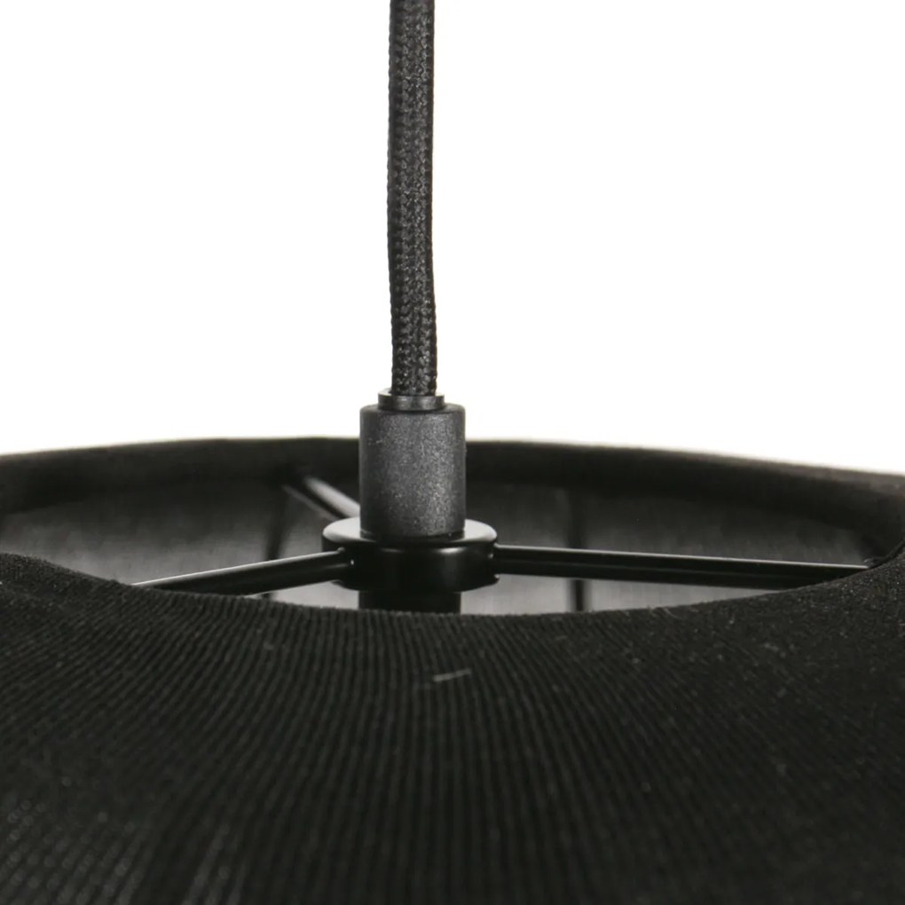 Japonská závesná lampa čierna s látkovým tienidlom 55 cm - Sable