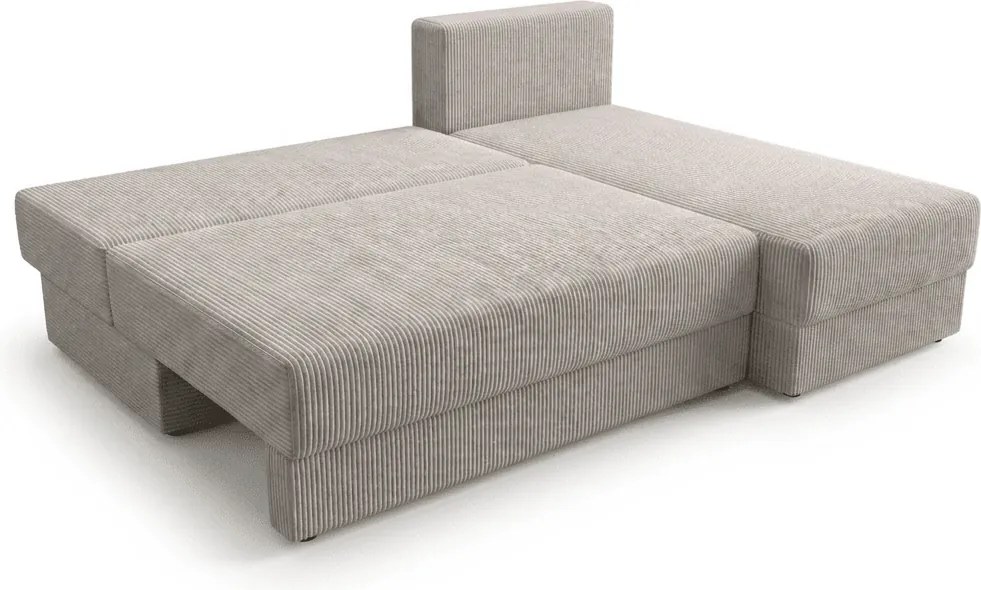 Rozkladacia obojstranná sedacia súprava do L TAVERO SLIM 201x140 cm, svetlo béžová