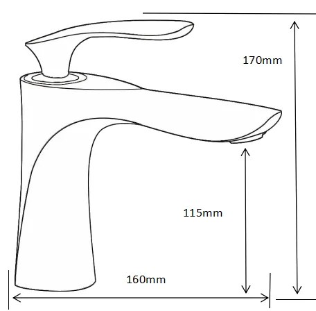 Mexen Lily, umývadlová batéria h-170, čierna matná, 73600-70