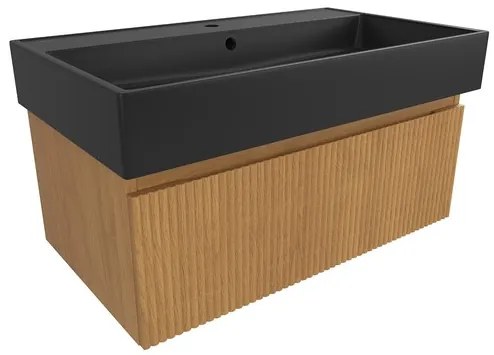 Kúpeľňová skrinka s umývadlom SAT Evolution 78x30x44, 5 cm dub medový mat SATEVO80DMU2B