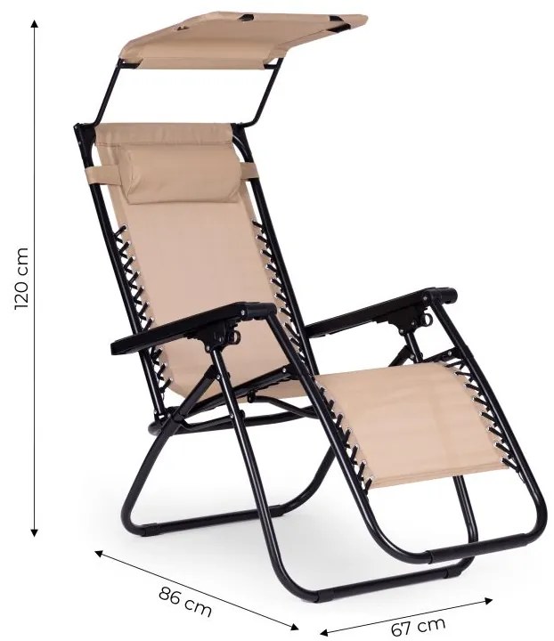 Lehátko so strieškou béžovej farby