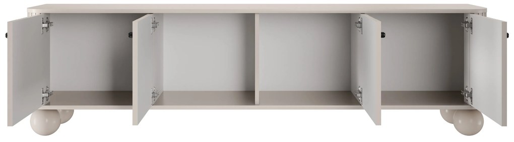 TV stolík Vespera 4D 187 cm - kašmírová / čierna / kašmírové nohy