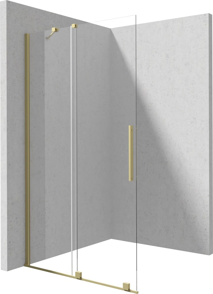 Deante Sprchová zástena Walk-in Prizma, posuvná - KTJ R39R 90 cm, zlatá brúsená - bez vaničky