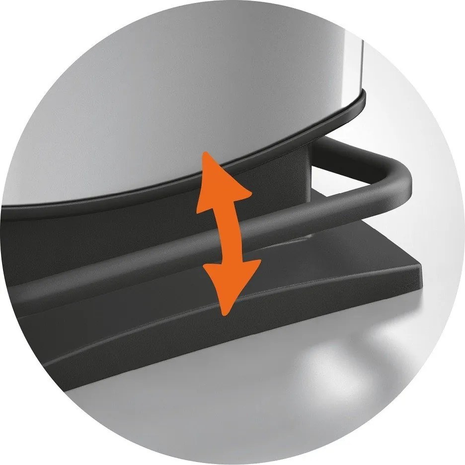 Pedálový plastový odpadkový kôš v striebornej farbe 40 l Paso – Rotho