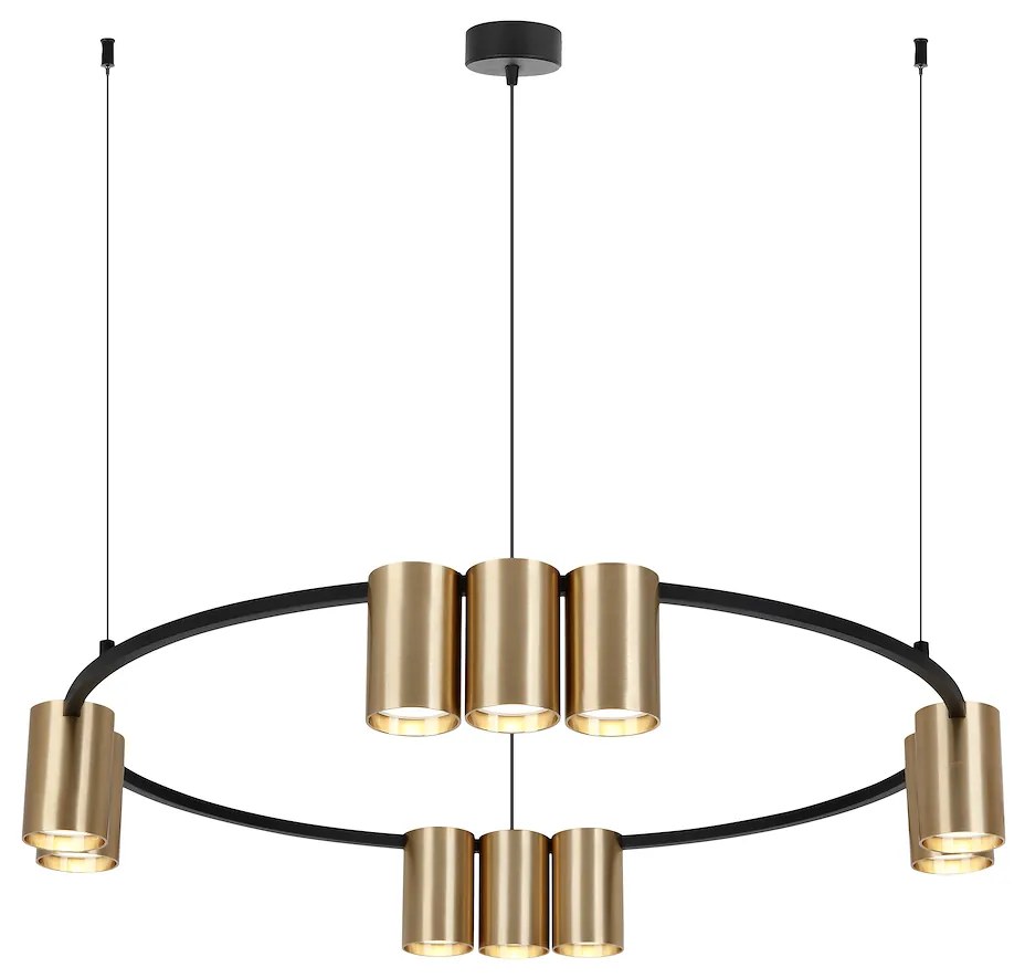 Závesné svietidlo Genesis, 10x zlaté kovové tienidlo, b, o