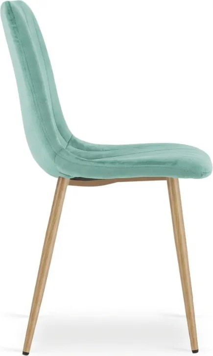 Mentolová zamatová stolička LAVA AQUA MINT