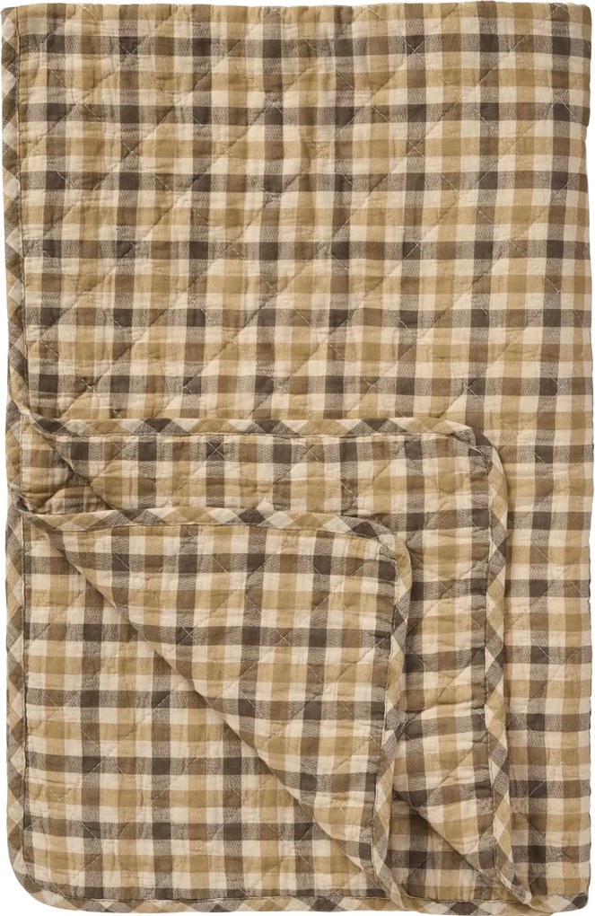Ib Laursen Prešívaný prehoz Brown checkered pattern 130 × 180 cm
