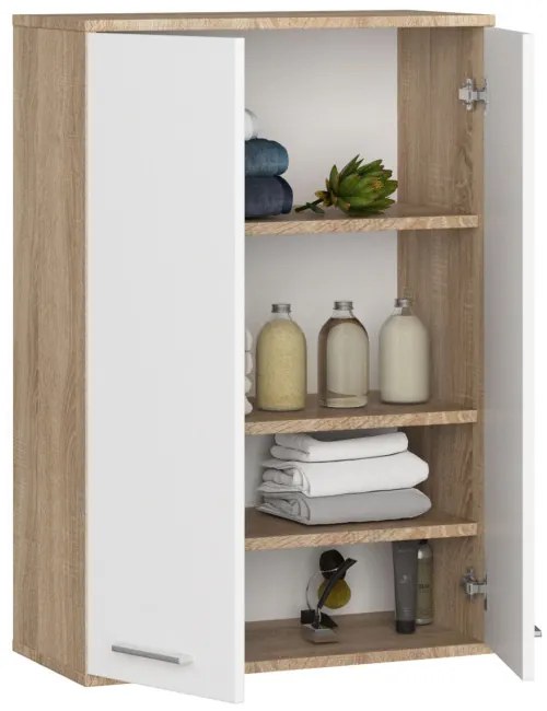 Kúpeľňová skrinka FIN H934 W64 2D dub sonoma / biela