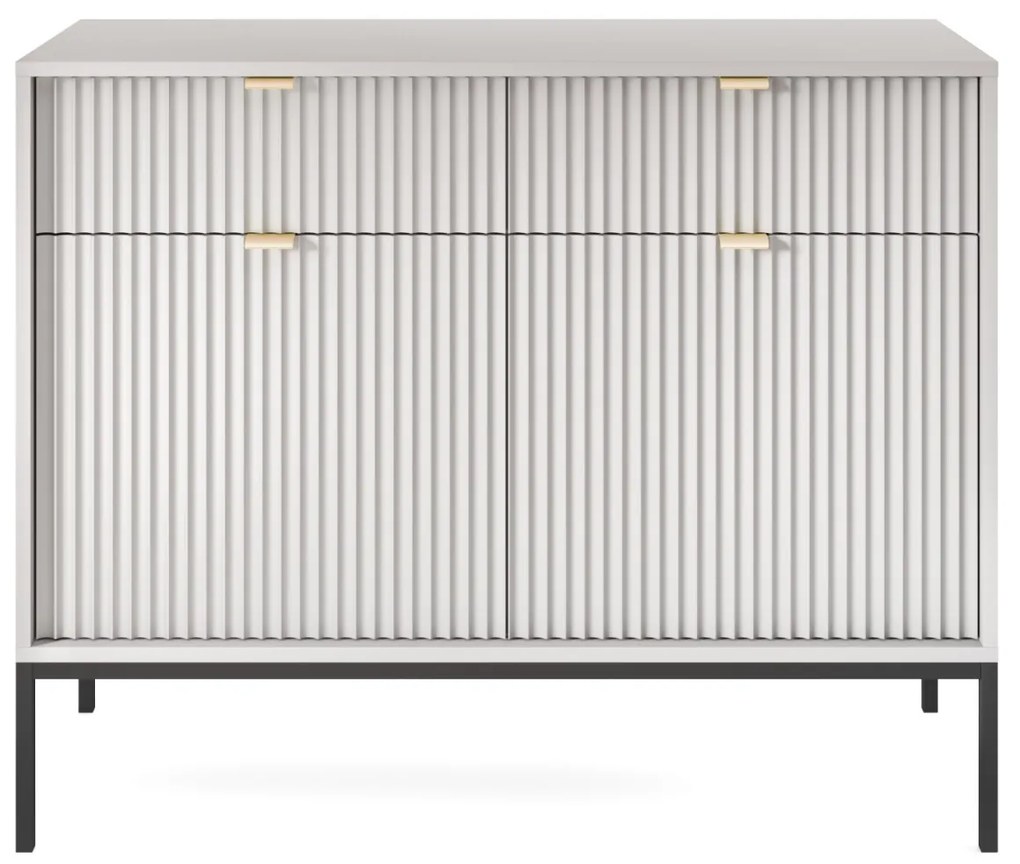 Komoda Nova 104 cm so zásuvkami sivá/čierna