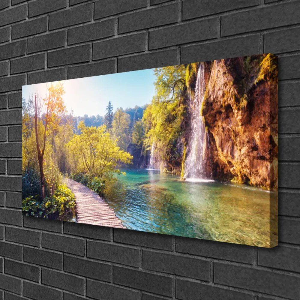 Obraz Canvas Jazero príroda vodopád 120x60 cm