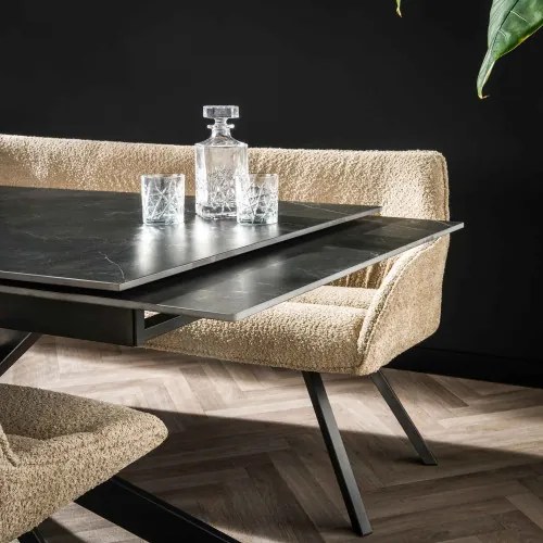 Rozkladací jedálenský stôl 45-31 180/260x90cm Ceramic Natural Black  - Komfort-nábytok