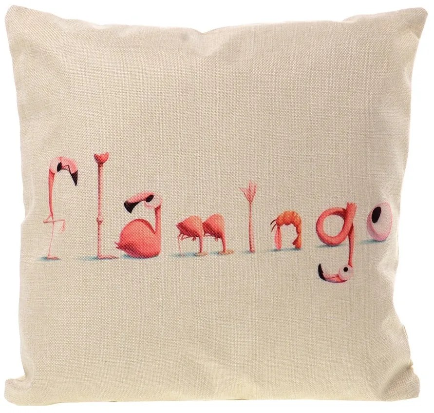 Ľanová obliečka na vankúš Flamingo 40 x 40cm