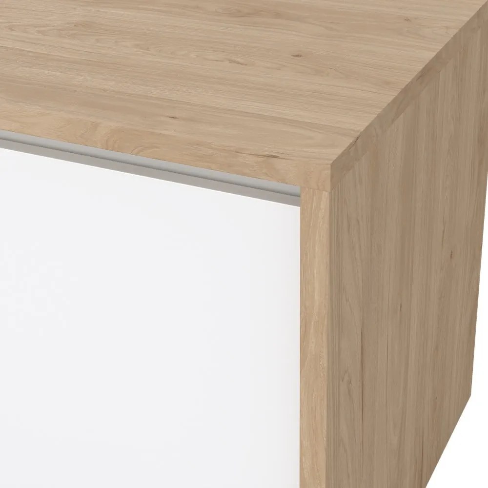 Biely/v prírodnej farbe TV stolík v dekore duba 179x52x48 cm Next – Tvilum