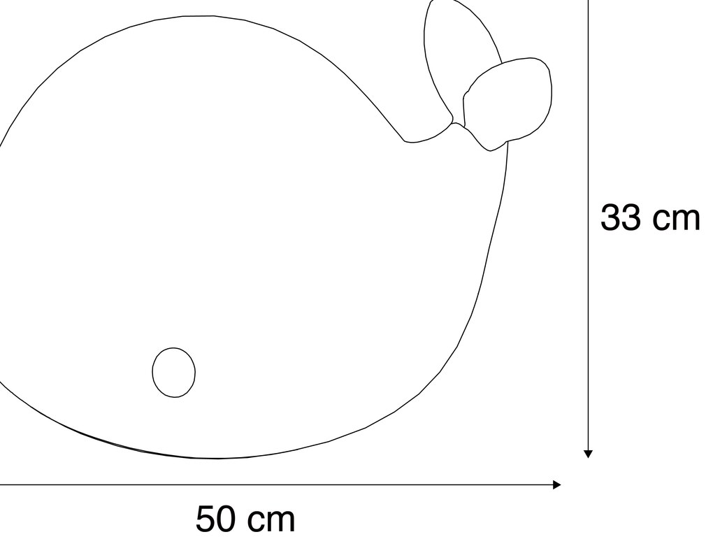 Stolná lampa biela 50 cm vrátane LED stmievateľná IP54 nabíjateľná - Baby Whale