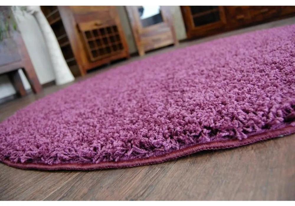 Kusový koberec Shaggy Roy fialový kruh 120cm