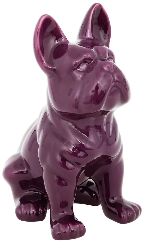 Dekoračná soška Dog2, 12x23,5x17,9 cm, fialová