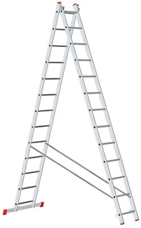 Hliníkový dvojdielny výsuvný rebrík VENBOS HOBBY, 2x13 priečok, 6,18 m