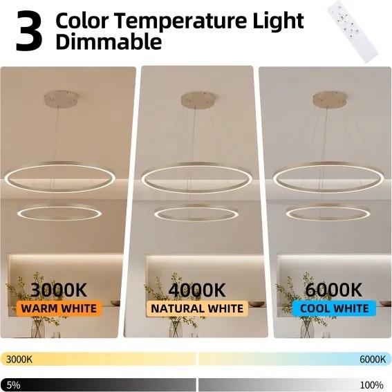 Brilagi - LED stmievateľný luster na lanku PORTOFINO LED/98W/230V pr. 80 cm béžový + DO
