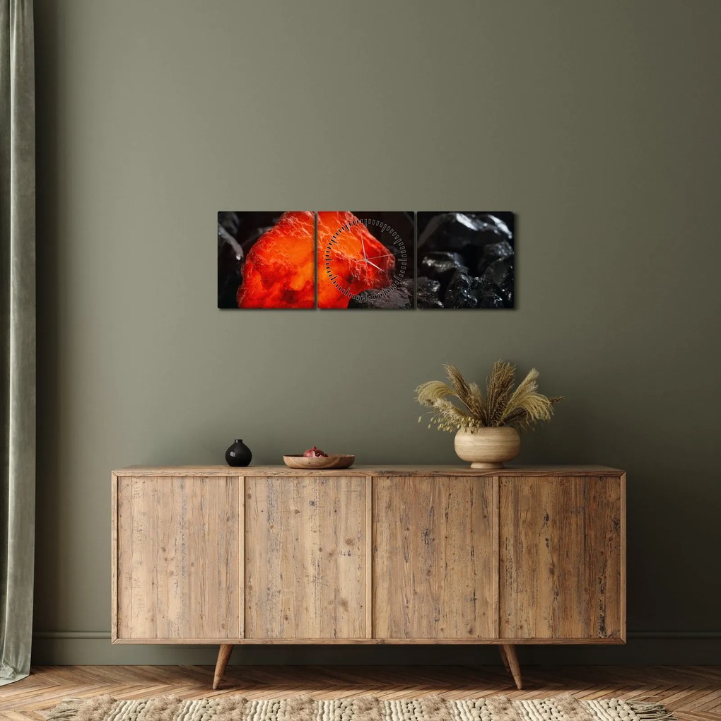 Obraz - Žeravý nerast (s hodinami) (90x30 cm)