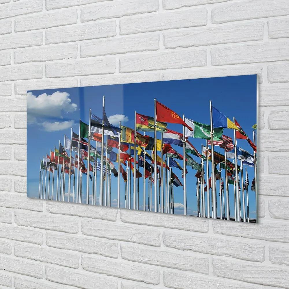 Sklenený obraz rôzne vlajky 120x60 cm