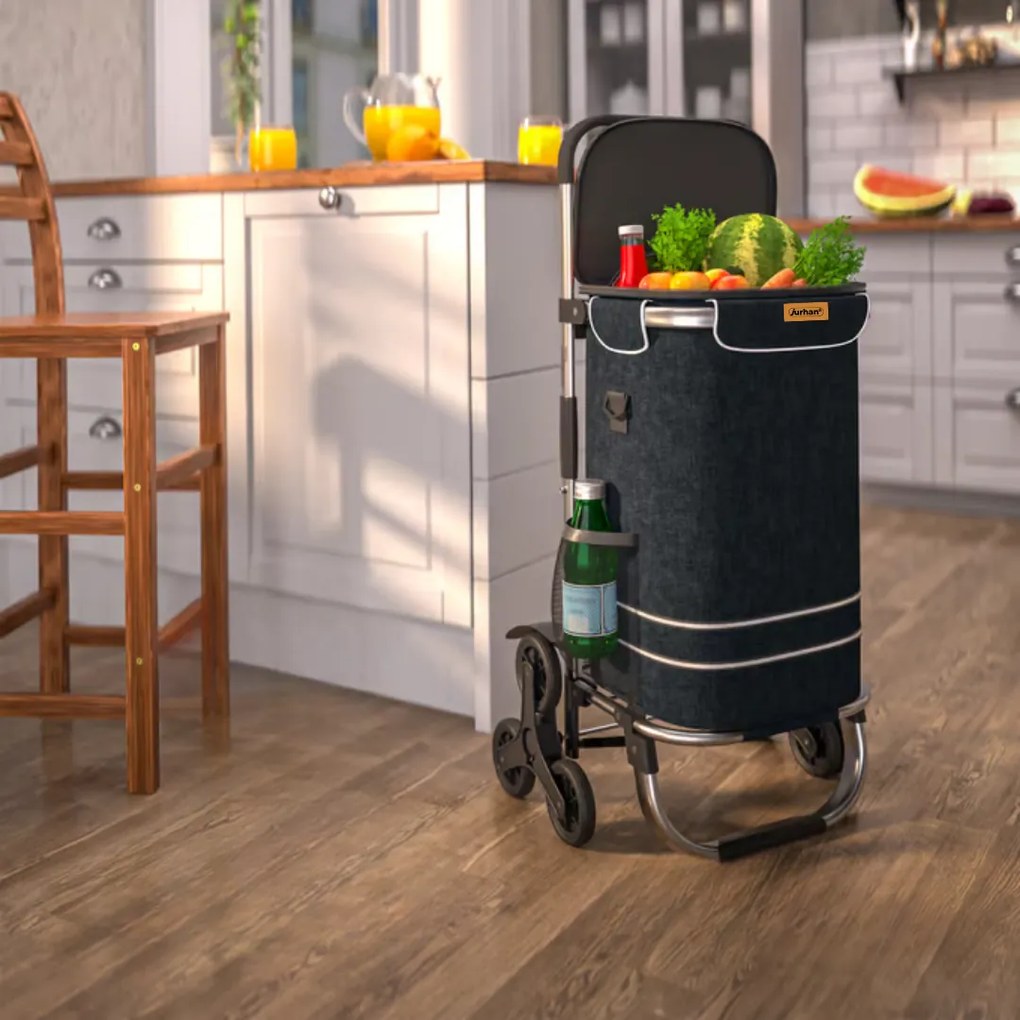 Nákupná taška na kolieskach do schodov COMFORT, 50l, čierna Jurhan