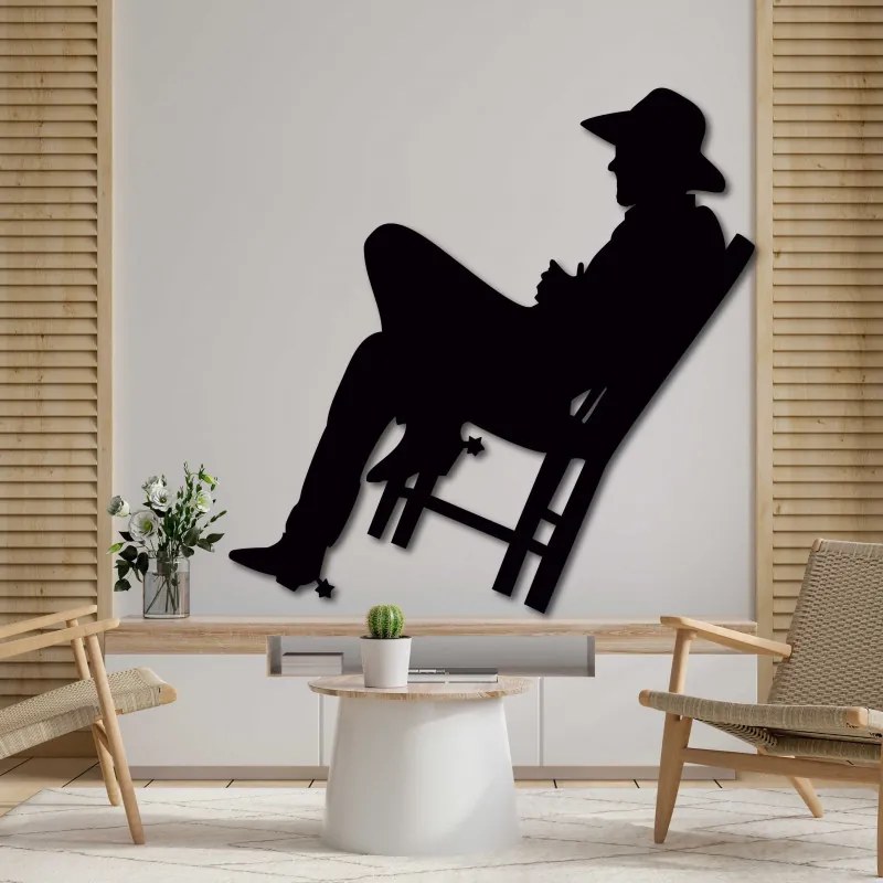 Elegantný drevený obraz na stenu - KOVBOJ | SENTOP PR0437 plywood