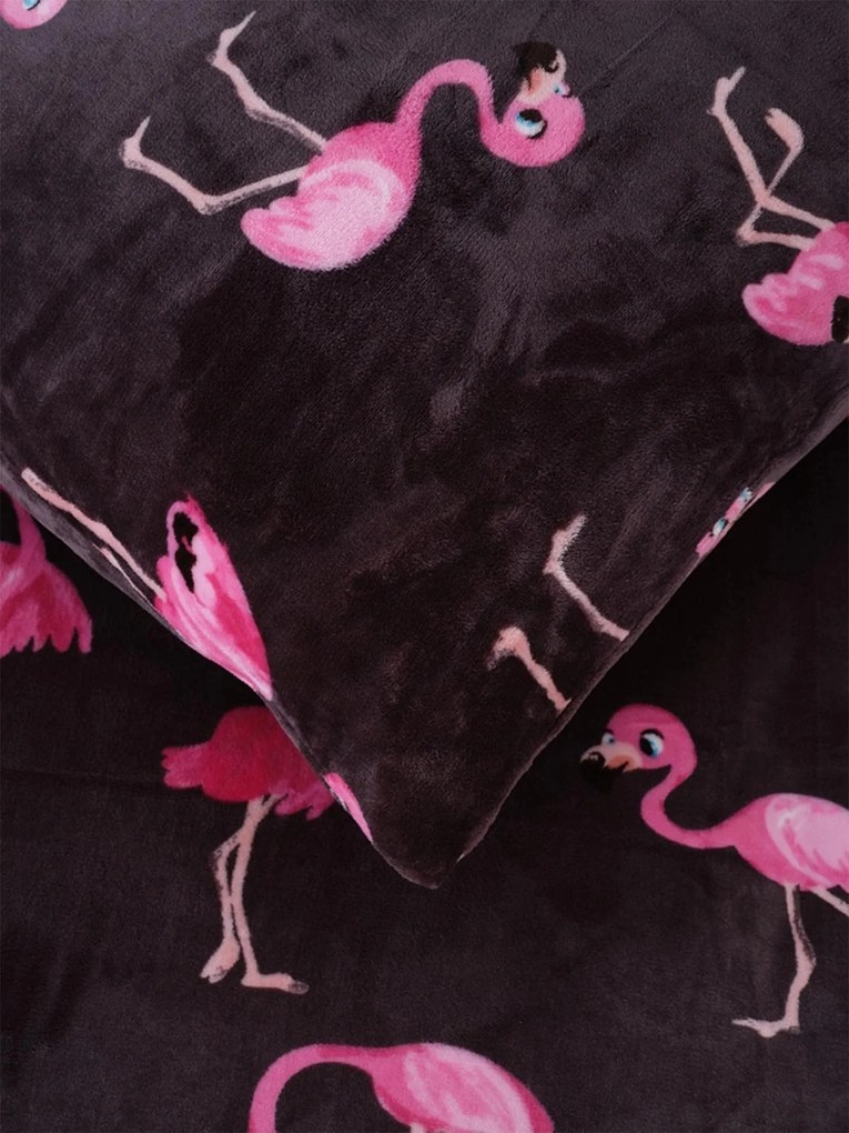 Obliečka na vankúš mikroplyš 70 × 90 cm – Flamingos