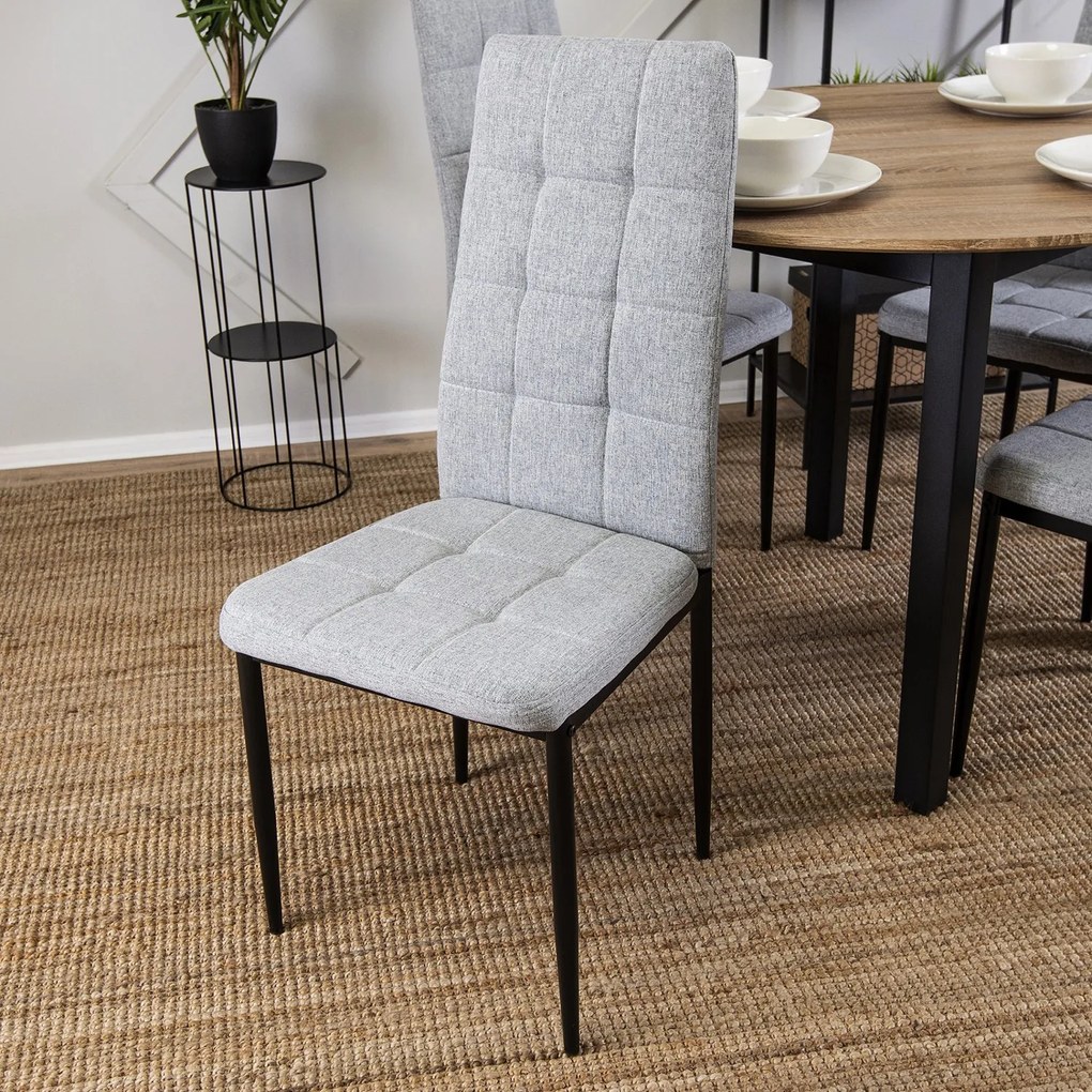 Čalouněná jídelní židle Tex šedá/černá