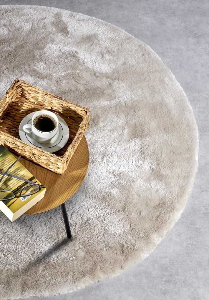 ELLE Decoration, Kusový koberec Cosy 106111 Cream kruh z kolekcie Elle, 160x160 (priemer) kruh, biela, obývacia izba