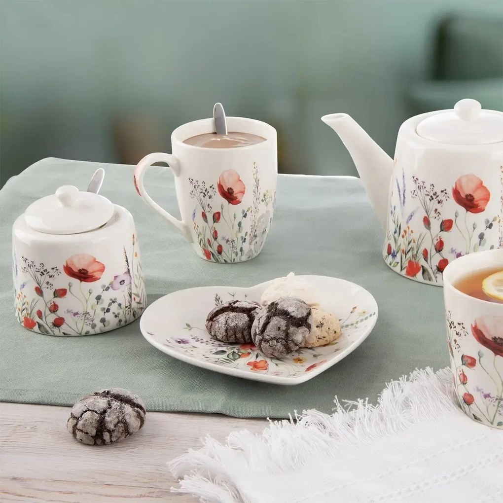 Orion Sada porcelánových dezertních talířů Máksrdce 17,5 x 17 cm, 6 ks