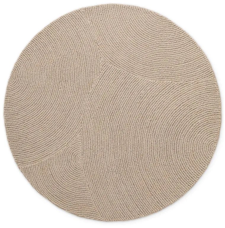 Béžový ručne tkaný vlnený okrúhly koberec ø 150 cm Eleni Light Beige – Hanse Home