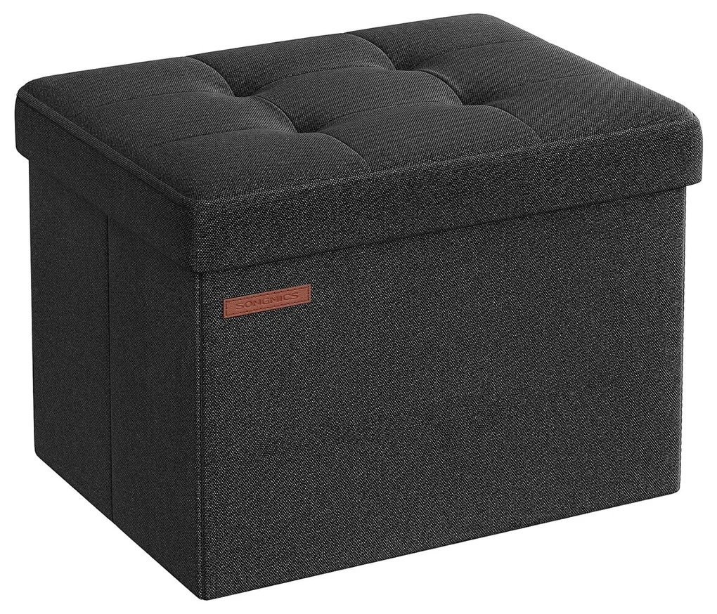 Taburetka 42 l, úložný box, čierna farba