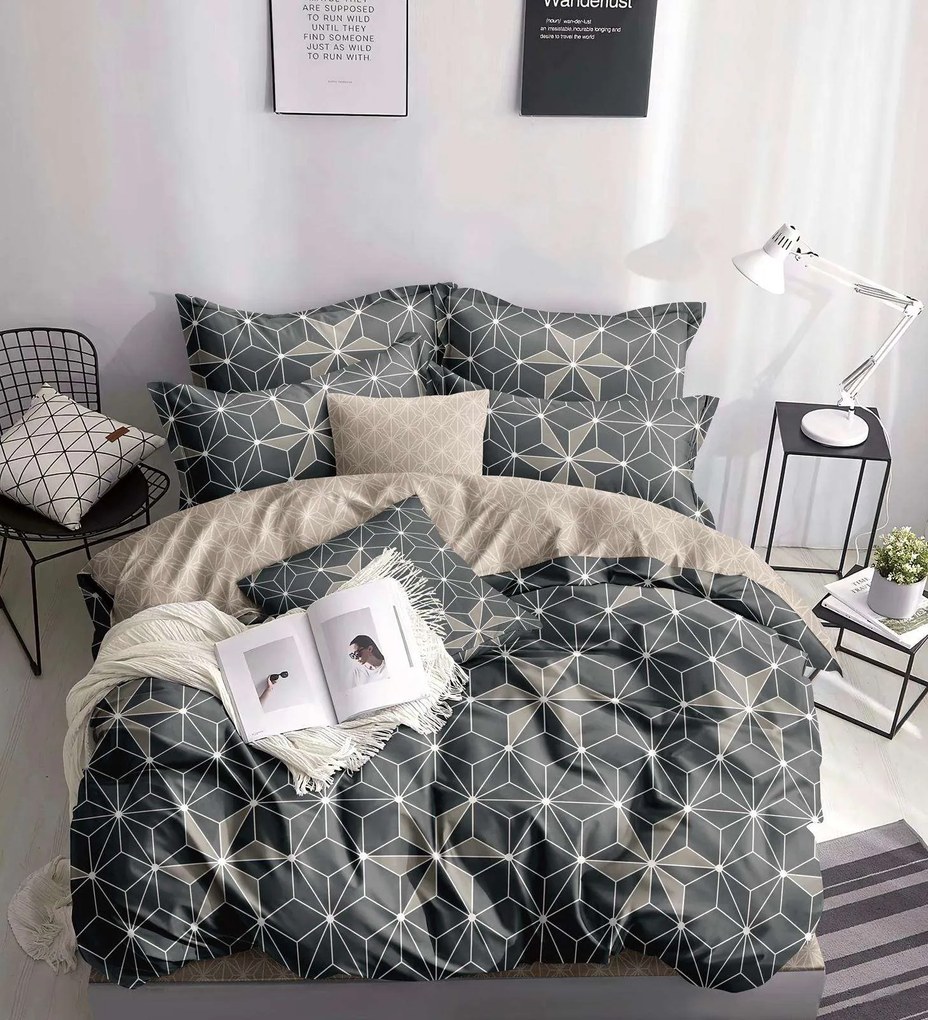 Bavlnené obliečky THALIA sivo-béžové Rozmer obliečky: 70 x 90 cm | 140 x 200 cm