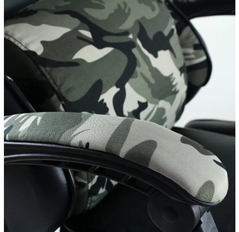 JAKS PREMIUM HERNÉ KRESLO POLOHOVATEĽNÉ EKO - KOŽA ARMY + MASÁŽNY VANKÚŠ