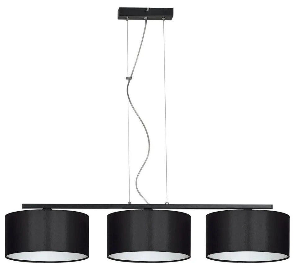 Luster na lanku ASTRA 3xE27/60W/230V čierna