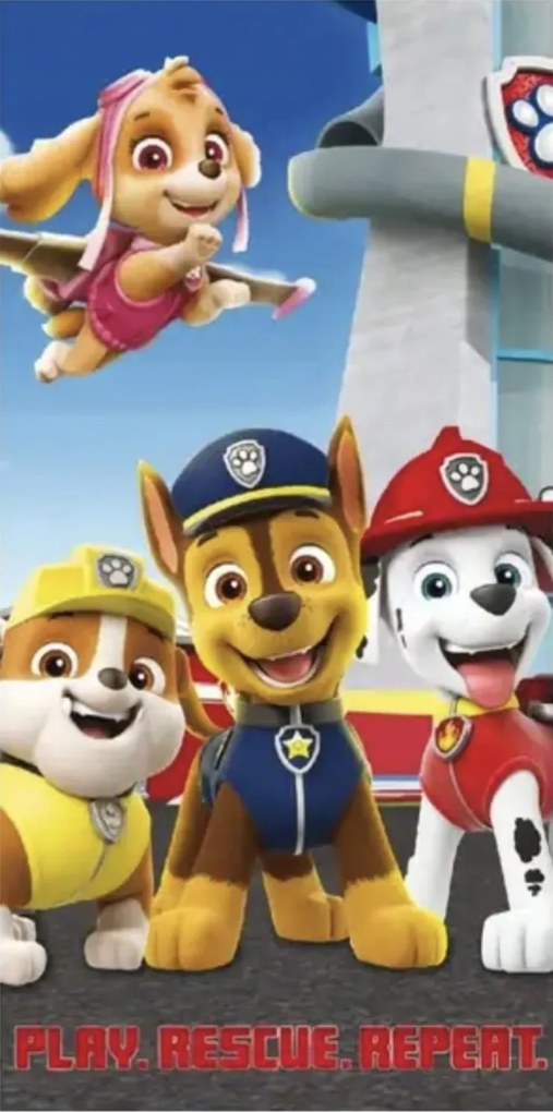 Detská osuška PAW PATROL modrá 70X140cm Faro Tiahome