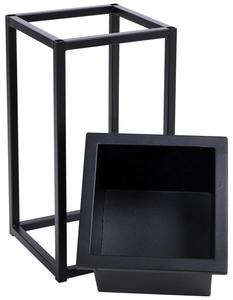 Kvetináč na stojane CONCOVE 40 cm čierny