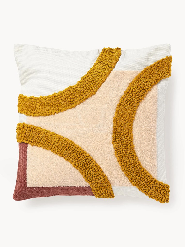 Vyšívaný bavlnený poťah na vankúš s reliéfnou štruktúrou Reza